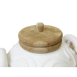 Wazon gliniany Dzban z pokrywką Biały 42cm